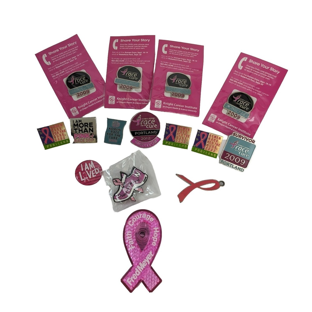 Susan G Komen Race‎ For The Cure Pins Breast Cancer Awareness Portland Lot Of 16